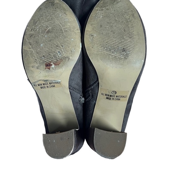 LILIANA BROWN “KENZY-6” OVER THE KNEE CHUNKY HEEL BOOT WITH DRAWSTRING SIZE 7.5 - Picture 9 of 11